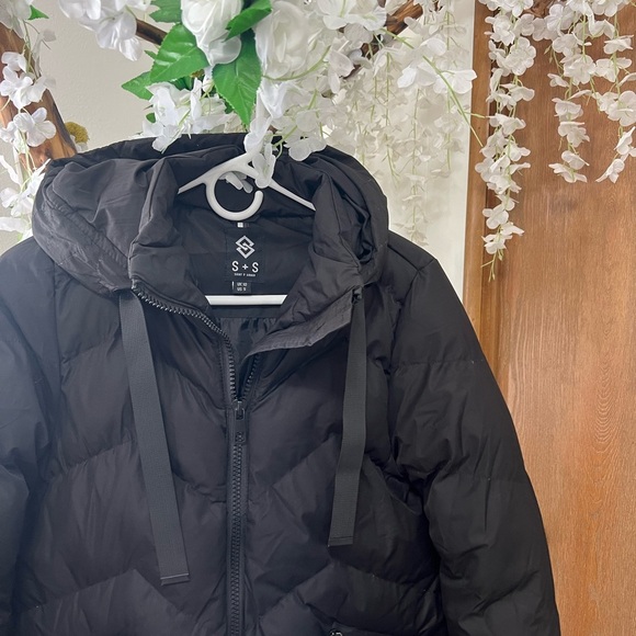 Saints & Sinners Black Quilted Bomber Jacket with Hood 🖤 - Picture 3 of 7